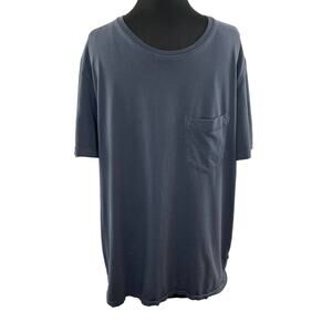 Billy Reid Gray XL Top Cotton Patch Pockets Round Neck Short Sleeve Pullover